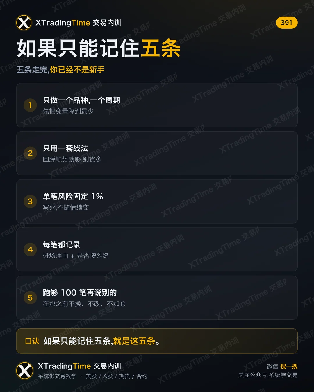如果只能记住五条
